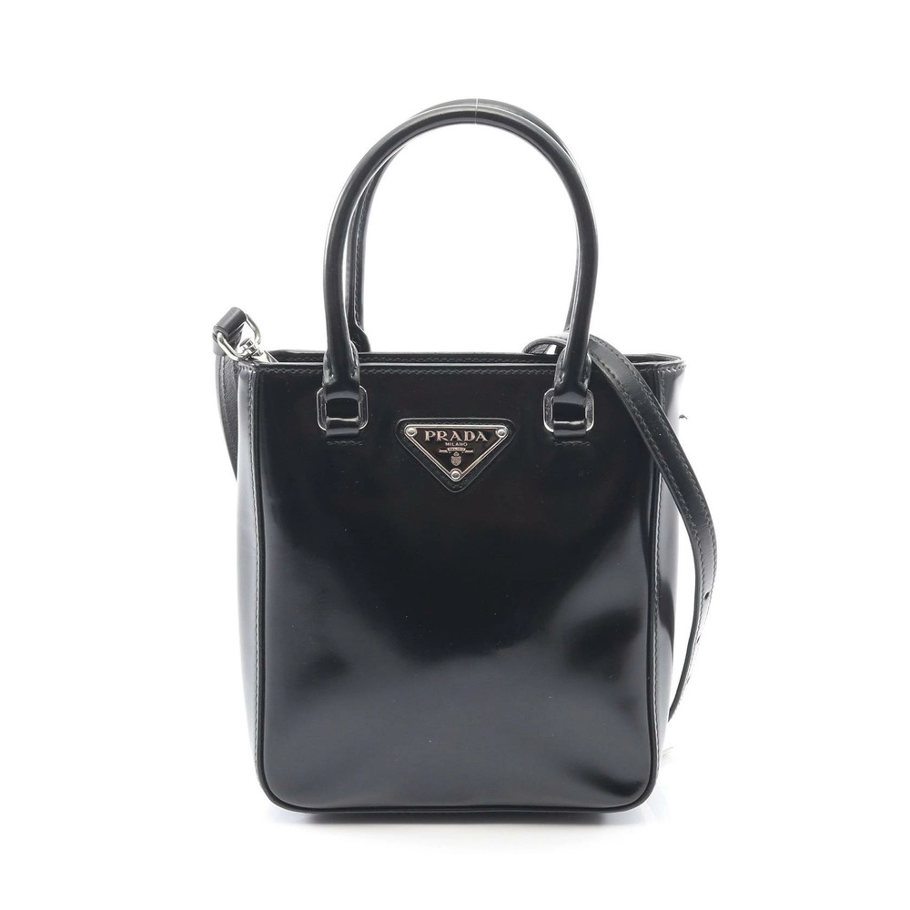 Prada SPAZZOLATO Handbag leather black